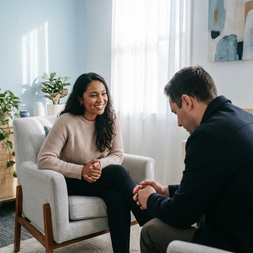 A calm, welcoming counselling room at Mindsight Clinic