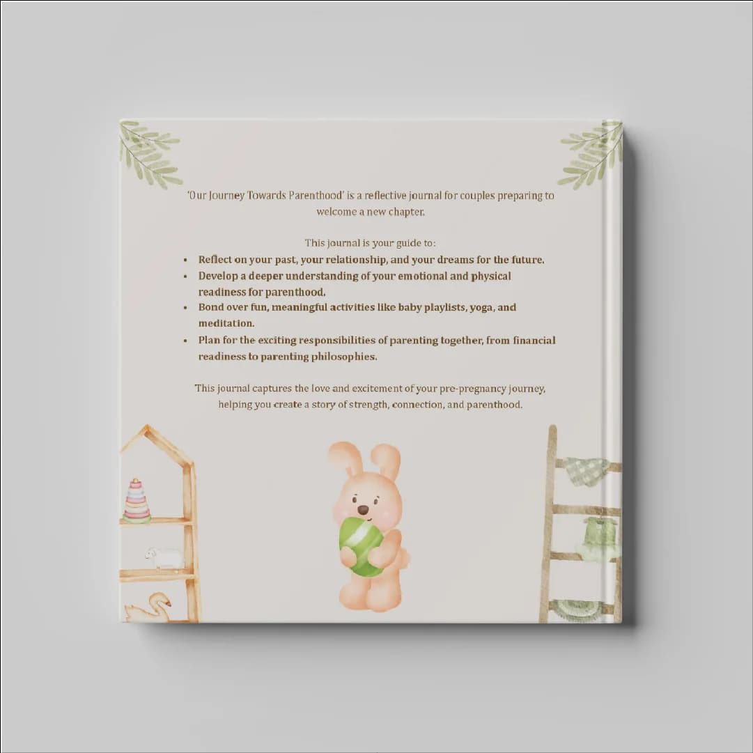 Back cover of the Our Journey Towards Parenthood journal