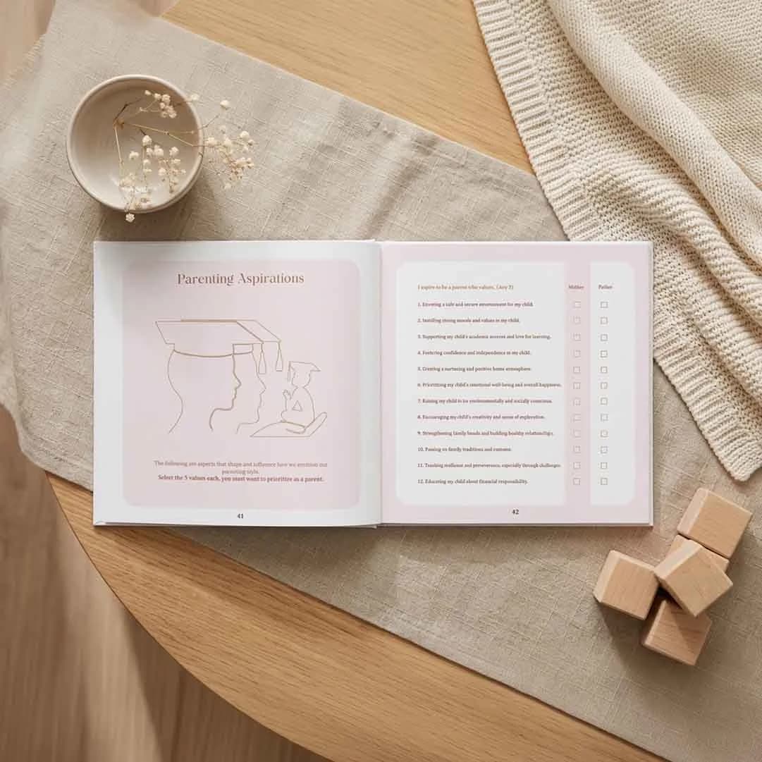 Parenting Aspirations prompts — Our Journey Towards Parenthood journal
