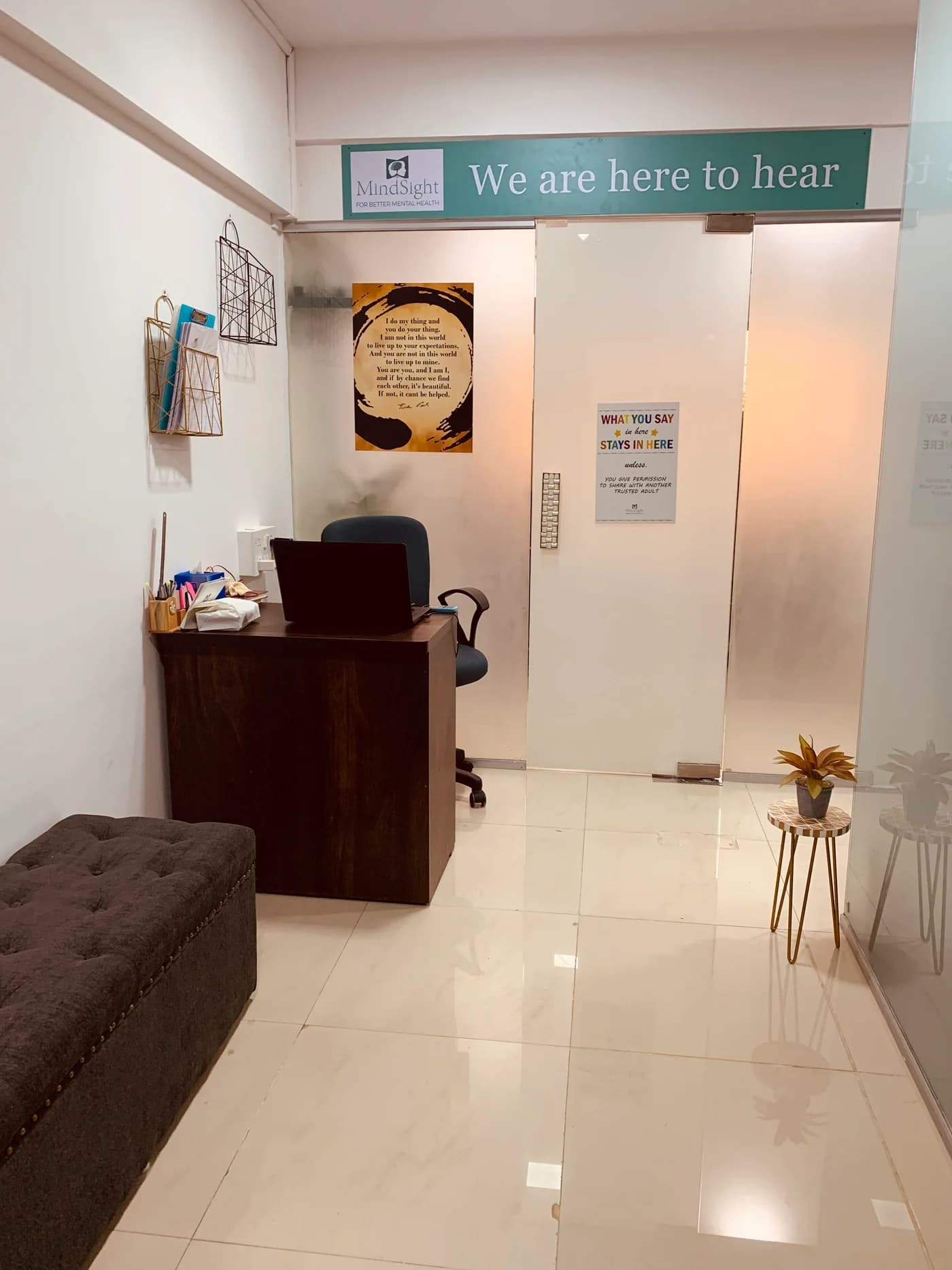 Mindsight Clinic interior — Details chosen to feel unclinical