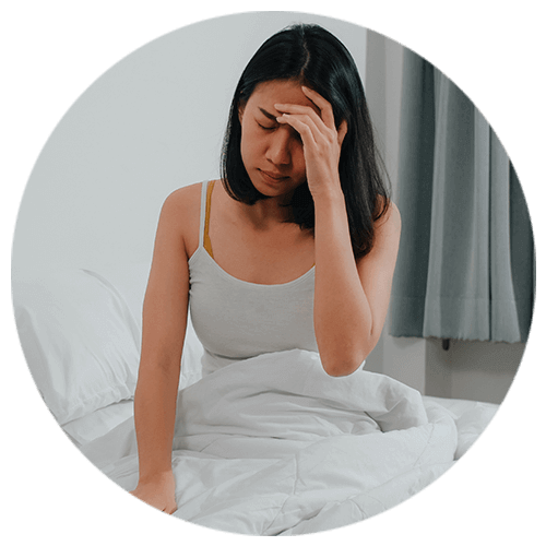 Woman with anxiety disorder facing restlesness due to anxiety. Anxiety counselling can help you find a solution for your anxiety