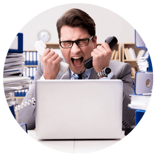 Employee stressed with work and hyperactivity suffering from psychosis