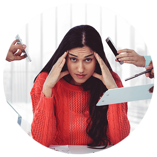 Woman facing difficulty at workplace in need of psychologial testing